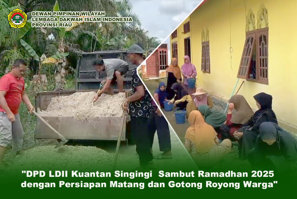 Menyambut bulan suci Ramadhan 2025, DPD LDII Kabupaten Kuantan Singingi telah mempersiapkan segala kebutuhan ibadah dengan matang. Hal ini disampaikan langsung oleh Ketua DPD LDII Kuantan Singingi, Bambang Irawan Abrorudin