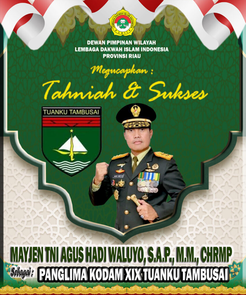 Mayjen TNI Agus Hadi Waluyo, S.A.P., M.M., CHRMP Panglima Kodam XIX/Tuanku Tambusai